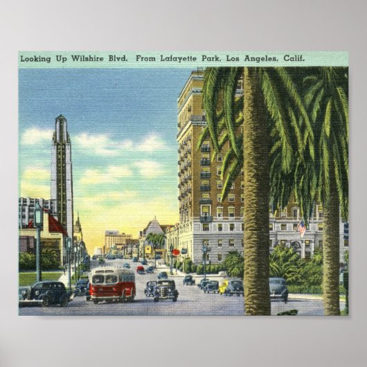Wilshire Blvd., Los Angeles, Kalifornien Vintag Poster (Vorne)