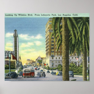 Wilshire Blvd., Los Angeles, Kalifornien Vintage Poster