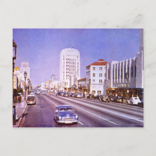 Wilshire Blvd, Miracle Mile, Los Angeles Vintag Postkarte