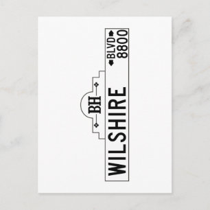 Wilshire Boulevard, Los Angeles, CA Street Sign Postkarte