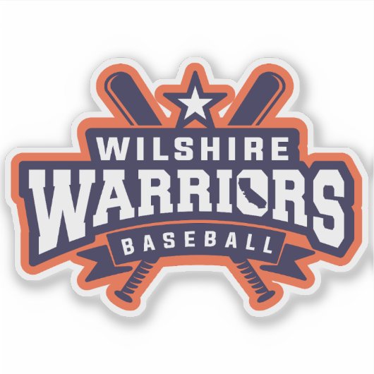 Wilshire Warriors Baseball League Logo Aufkleber (Vorderseite)