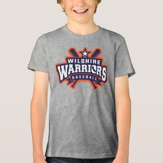 Wilshire Warriors Baseball League Logo Tri-Blend Shirt (Vorderseite)