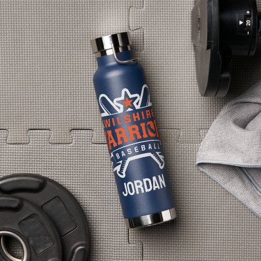 Wilshire Warriors Baseball League White Logo Trinkflasche (Fitnessstudio)