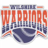 Wilshire Warriors Navy Baseball-Logo Aufkleber (Vorderseite)