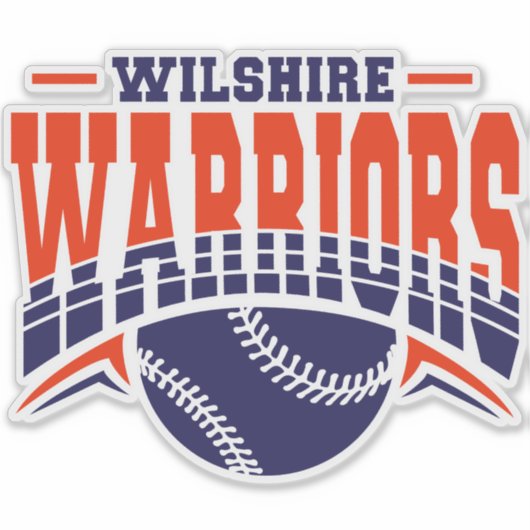 Wilshire Warriors Navy Baseball-Logo Aufkleber (Vorderseite)