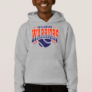 Wilshire Warriors Navy Baseball-Logo Hoodie