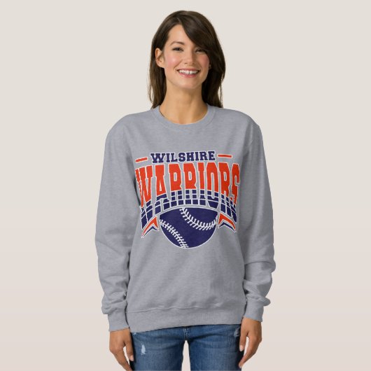 Wilshire Warriors Navy Baseball-Logo Sweatshirt (Vorne ganz)
