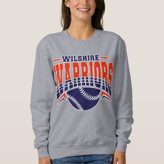 Wilshire Warriors Navy Baseball-Logo Sweatshirt (Vorderseite)