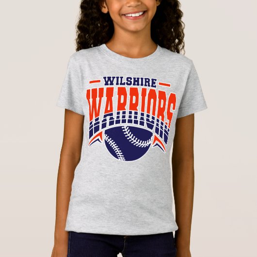 Wilshire Warriors Navy Baseball-Logo T-Shirt (Vorderseite)