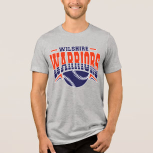 Wilshire Warriors Navy Baseball-Logo Tri-Blend Shirt