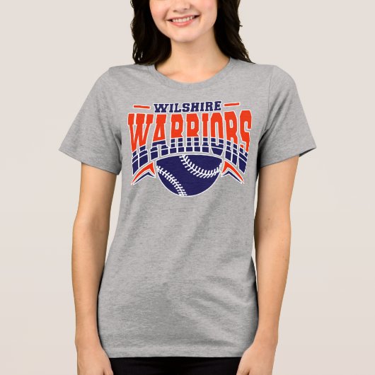 Wilshire Warriors Navy Baseball-Logo Tri-Blend Shirt (Vorderseite)