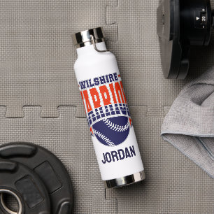 Wilshire Warriors Navy Baseball-Logo Trinkflasche