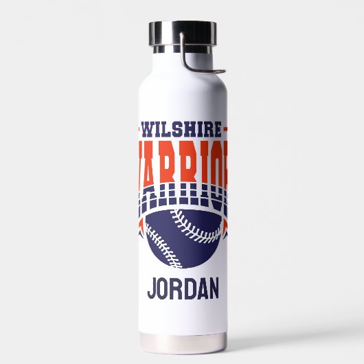 Wilshire Warriors Navy Baseball-Logo Trinkflasche (Links)