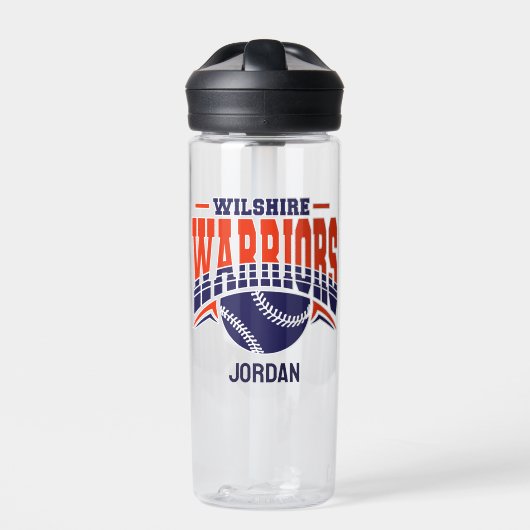 Wilshire Warriors Navy Baseball-Logo Trinkflasche (Vorderseite)