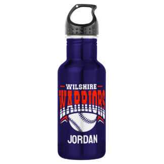 Wilshire Warriors White Baseball-Logo Edelstahlflasche