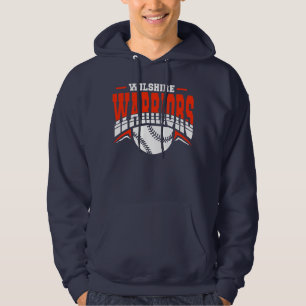 Wilshire Warriors White Baseball-Logo Hoodie