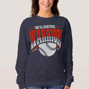 Wilshire Warriors White Baseball-Logo Sweatshirt