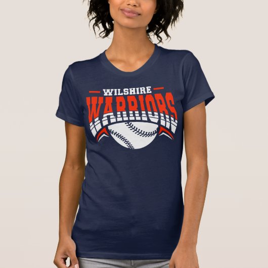 Wilshire Warriors White Baseball-Logo T-Shirt (Vorderseite)