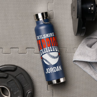 Wilshire Warriors White Baseball-Logo Trinkflasche