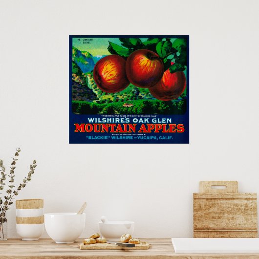 Wilshire's Oak Glen Apple Crate Label Poster (Küche)