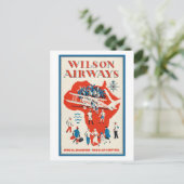 Wilson Airways Vintage Poster 1937 Postkarte (Stehend Vorderseite)