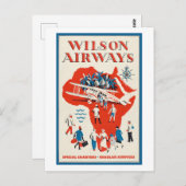 Wilson Airways Vintage Poster 1937 Postkarte (Vorne/Hinten)