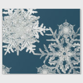 WILSON BENTLEY SNOW FLAKE COLLAGE ON NIGHT BUE GESCHENKPAPIER (Flach)