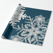 WILSON BENTLEY SNOW FLAKE COLLAGE ON NIGHT BUE GESCHENKPAPIER (Ungerollt)