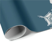 WILSON BENTLEY SNOW FLAKE COLLAGE ON NIGHT BUE GESCHENKPAPIER (Rolleneckpunkt)