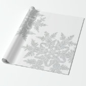 WILSON BENTLEY SNOWFLAKE AUF WEISS GESCHENKPAPIER (Ungerollt)
