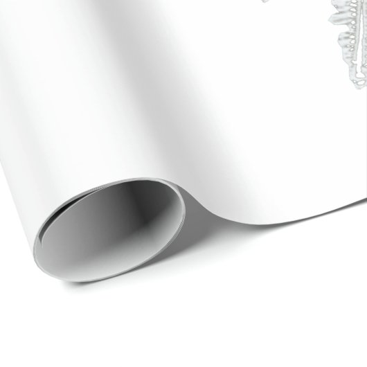 WILSON BENTLEY SNOWFLAKE AUF WEISS GESCHENKPAPIER (Rolleneckpunkt)