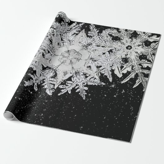 WILSON BENTLEY SNOWFLAKEN AUF DEM NIGHT SKY GESCHENKPAPIER (Ungerollt)