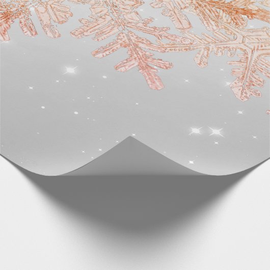 WILSON BENTLEY SNOWFLAKES PINK AND GRAU GESCHENKPAPIER (Ecke)