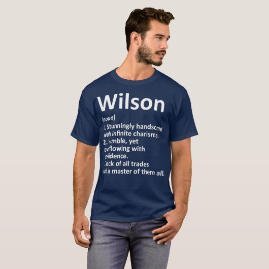 WILSON Definition Personalisiert Name Funny Gift T-Shirt (Vorne ganz)