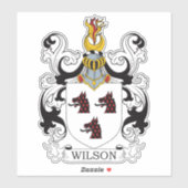 Wilson Familienwappen Aufkleber (Blatt)