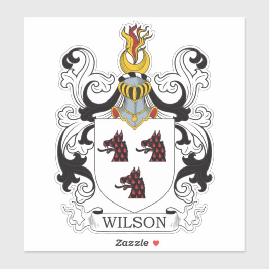 Wilson Familienwappen Aufkleber (Blatt)