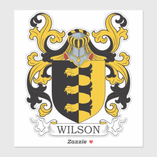 Wilson Familienwappen Aufkleber (Blatt)