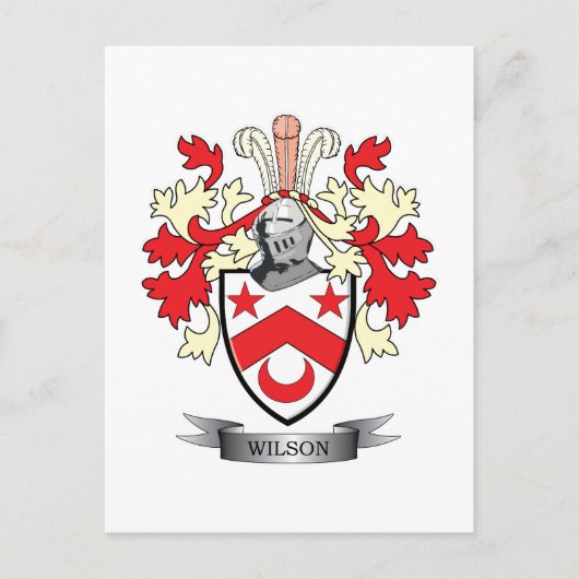 Wilson Familienwappen Coat of Arms Postkarte (Vorderseite)