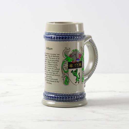 Wilson-Familienwappen Stein Bierglas (VorderseiteRechts)