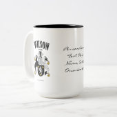 Wilson Familienwappen, Translation & Meaning Zweifarbige Tasse (Vorderseite Links)