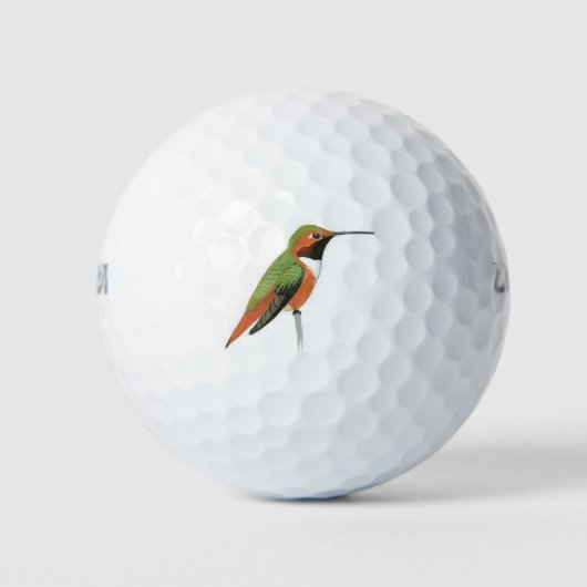 Wilson Golfbälle mit handgemalten Kolibri (Vorderseite)