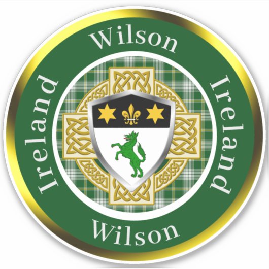 Wilson Irish Shield/Celtic Cross Personalisiert Aufkleber (Vorderseite)