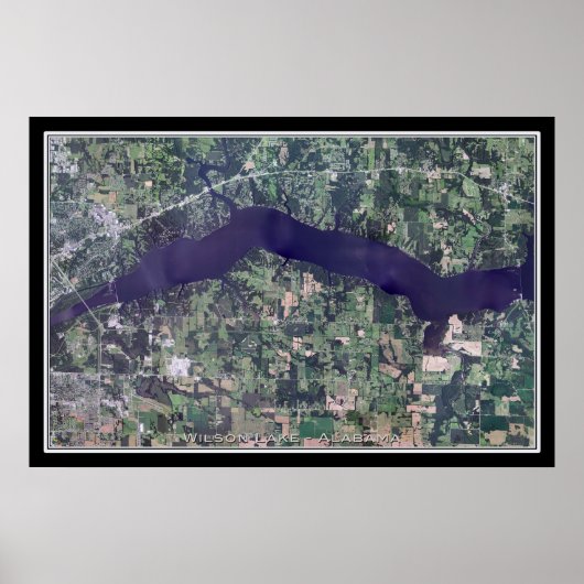 Wilson Lake Alabama Satellite Poster Karte (Vorne)
