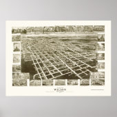 Wilson, NC Panoramakarte - 1908 Poster (Vorne)