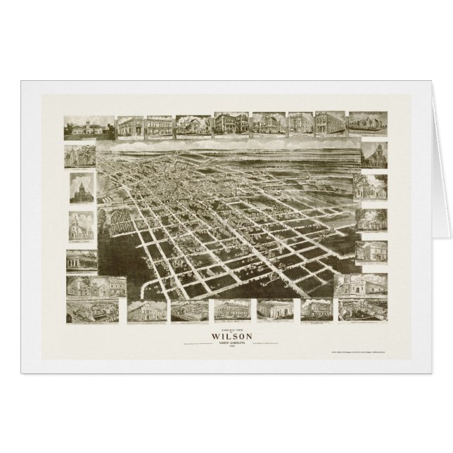 Wilson, panoramische Karte NC - 1908 (Vorderseite (Horizontal))