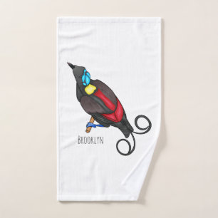 Wilson-Paradiesvogel-Vogel-Cartoon  Badhandtuch Set