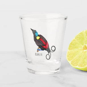 Wilson-Paradiesvogel-Vogel Cartoon Schnapsglas