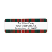 Wilson Tartan Kariert Return Label (Vorne)