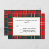 Wilson Tartan Kariert Wedding RSVP Card (Vorne/Hinten)