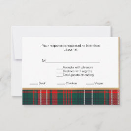Wilson Tartan Kariert Wedding RSVP Card 2 Karte